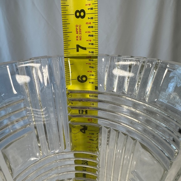 Clear Anchor Hocking Glass Vase Basket Weave Pattern Pressed Glass Flared Top - Picture 7 of 7